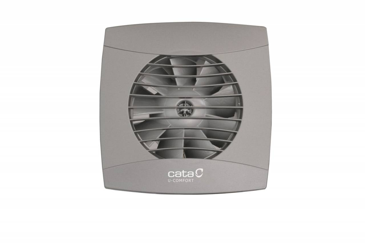 Cata UC-10 Timer Silver ventilátor utószellőztető funkcióval, pillangószeleppel, szürke