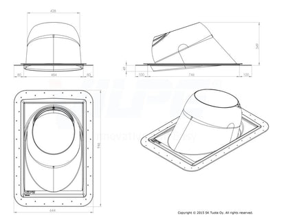 VILPE® 2. számú kör keresztmetszetű kéményátvezető elem (270 - 385), barna