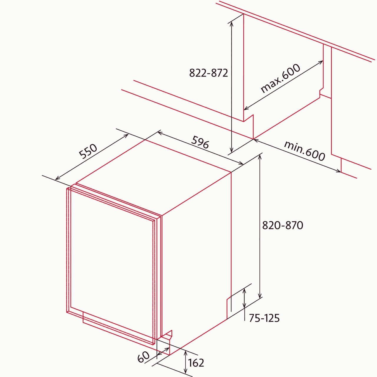 NODOR - Beépíthető hűtőszekrény NorFrost HAIL-82 BI SL + Ajándék Hűtőtáska