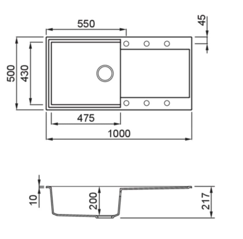 ELLECI - Mosogatótálca Easy 480 G68 Bianco