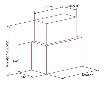 NODOR OUTLET - Páraelszívó NorBreeze CUBE GLASS ECO 70 WH - Kiállított bemutató termék!