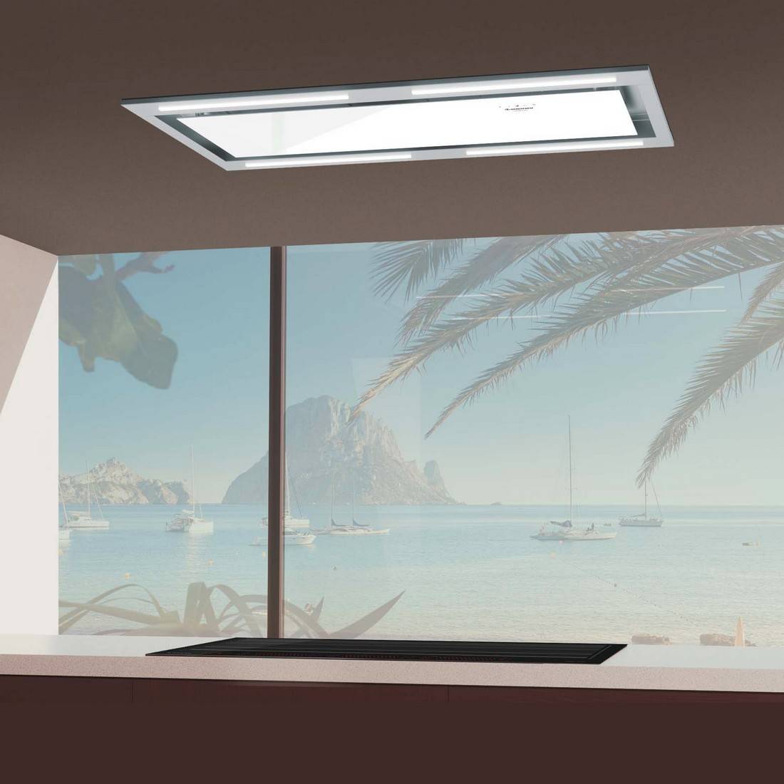 Nodor - Páraelszívó NorBreeze ISLA DEIMOS 1000 RF Inox/Fehér hob to hood + plazma filter QUADRO 800 R