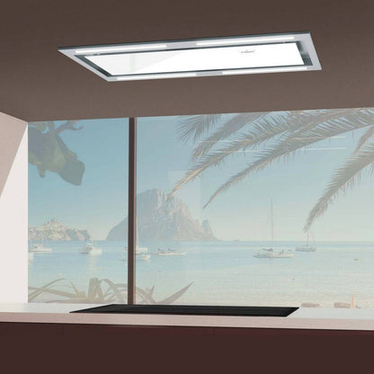 Nodor - Páraelszívó NorBreeze ISLA DEIMOS 1000 RF Inox/Fehér hob to hood + plazma filter QUADRO 800 R