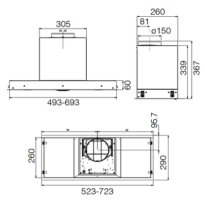 Elica - Páraelszívó HIDDEN 2.0 BL MAT/A/72