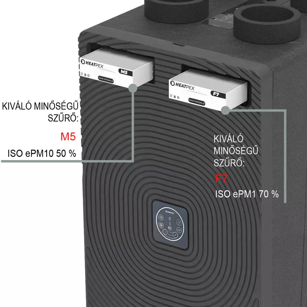 HEATPEX - Hővisszanyerős szellőztető MVHR 250 m³/h ARIA VITALE Compact PLATINUM CF