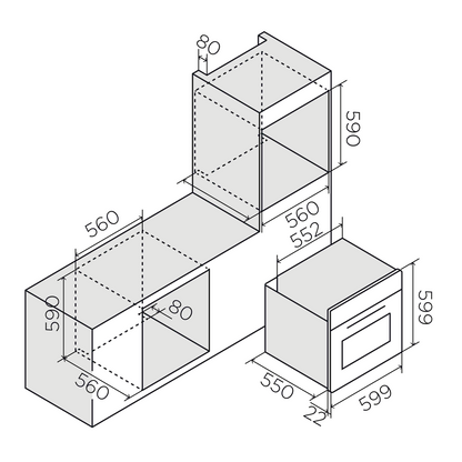 ELICA - Beépíthető sütő VIRTUS MULTI 60 TFT PYRO BL + Ajándék Pizzaszett