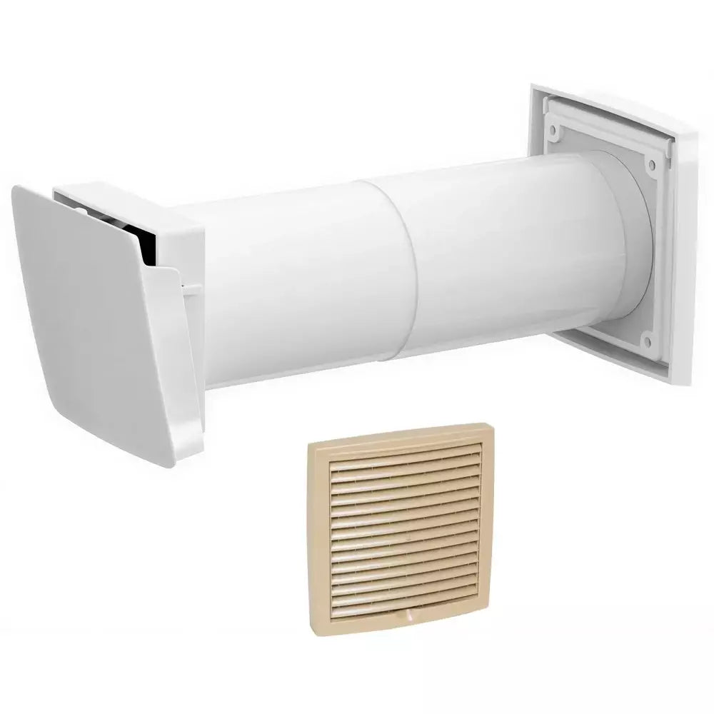 Vilpe WIVE-100 légbevezető termosztáttal, beige színű kültéri védőráccsal