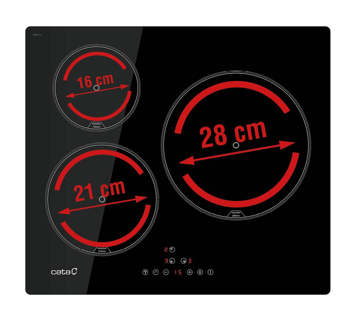 CATA - Beépíthető indukciós főzőlap IB-6303 E2 BK fekete