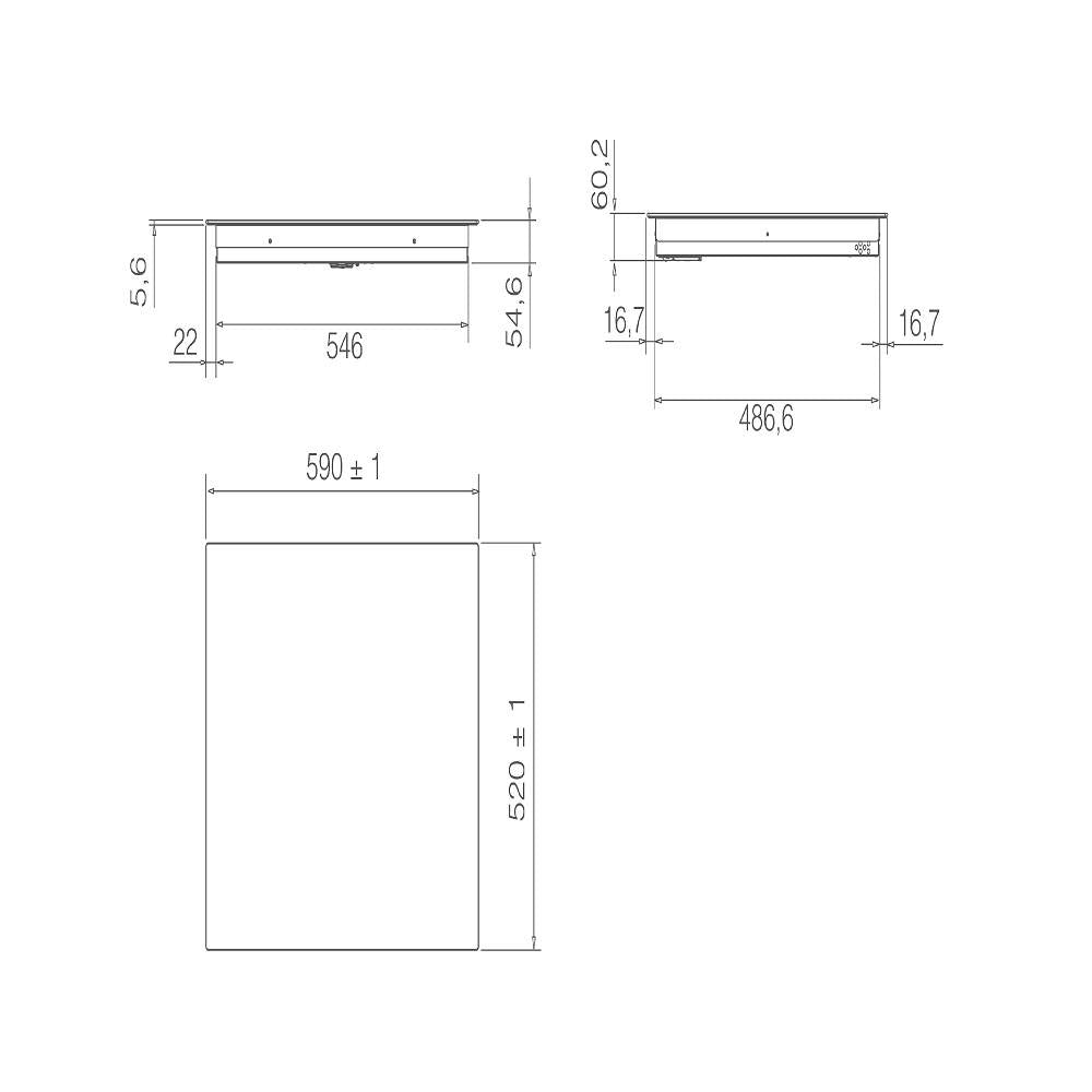 ELICA - Beépíthető indukciós főzőlap RATIO 604 PLUS BL PRF0183903