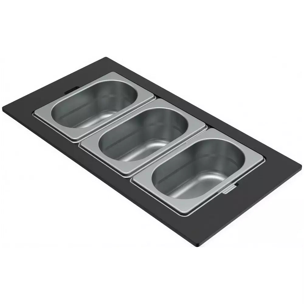 ELLECI - Tároló edény háromrészes gourmet 366 HPL kerettel - Inox
