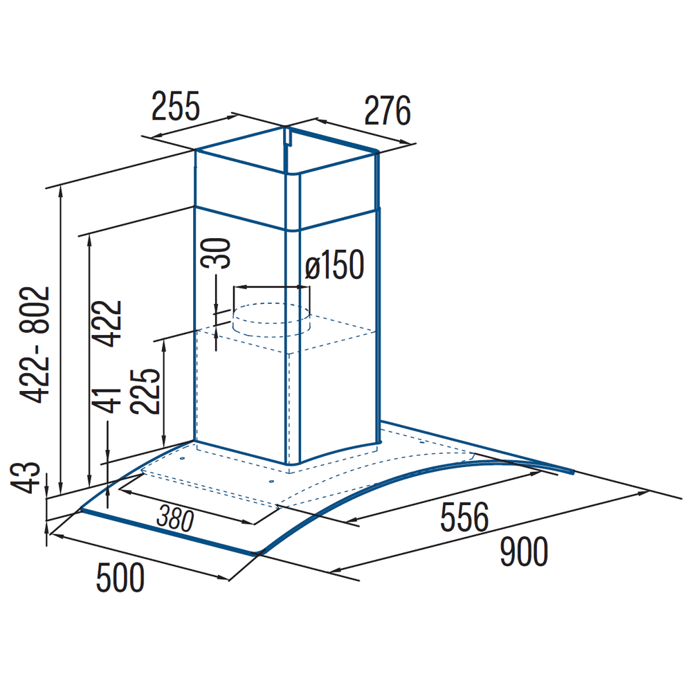 CATA - Páraelszívó Gamma Glass 9010 GX - Inox