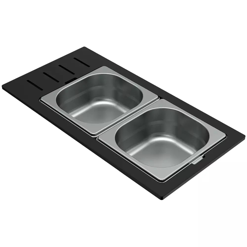 ELLECI - Tároló edény kétrészes gourmet 433 HPL kerettel - Inox