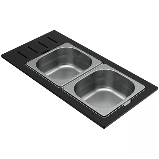 ELLECI - Tároló edény kétrészes gourmet 433 HPL kerettel - Inox