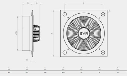 BVN - Ventilátor B6PAT-400
