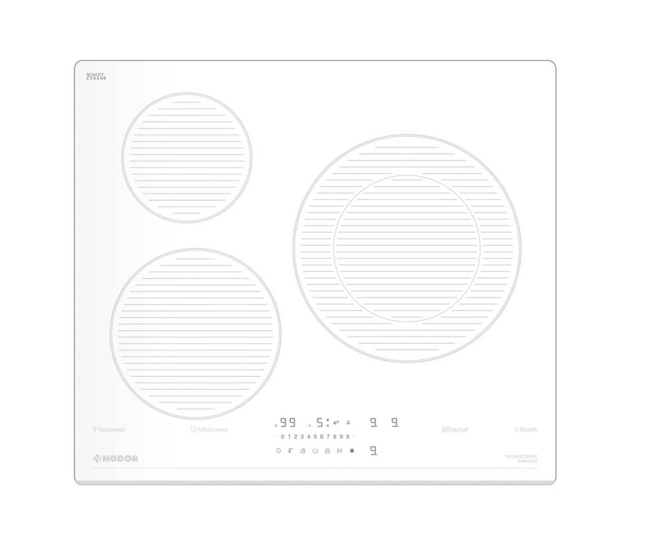 NODOR - Beépíthető indukciós főzőlap NorCoock IH-N6286 SW fehér Hob to Hood