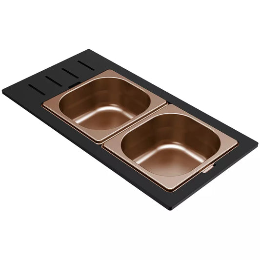 ELLECI - Tároló edény kétrészes gourmet 433 HPL kerettel - Bronz