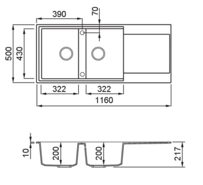 ELLECI - Mosogatótálca Easy 500 G40 Nero