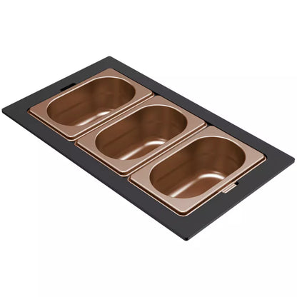 ELLECI - Tároló edény háromrészes gourmet 378 HPL kerettel - Bronz