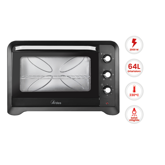 ARDES 6264PB 64 literes légkeveréses elektromos mini sütő
