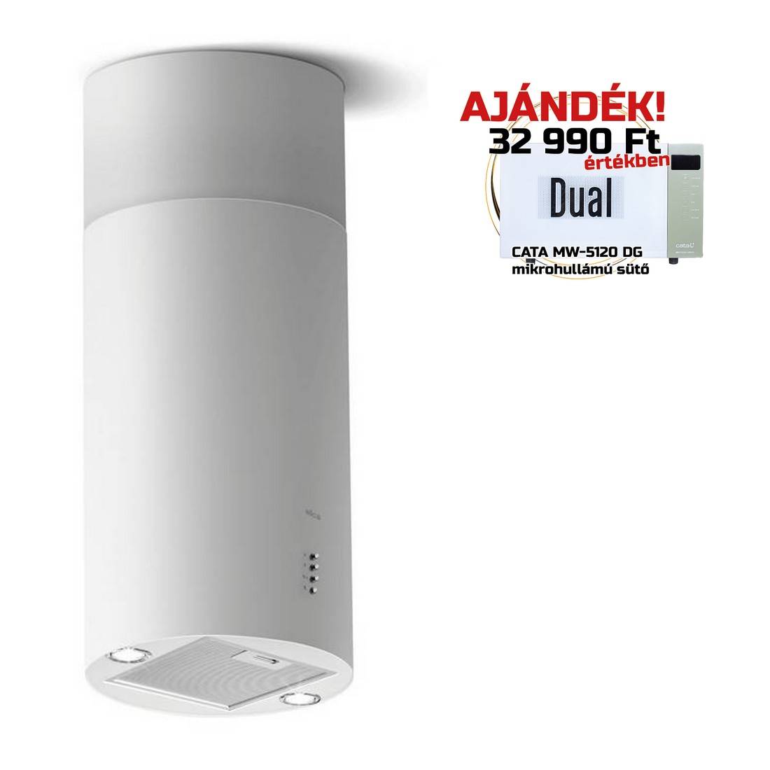 Elica - Páraelszívó TUBE PRO ISLAND WH MAT/A/43 + Mikro MW-5120B