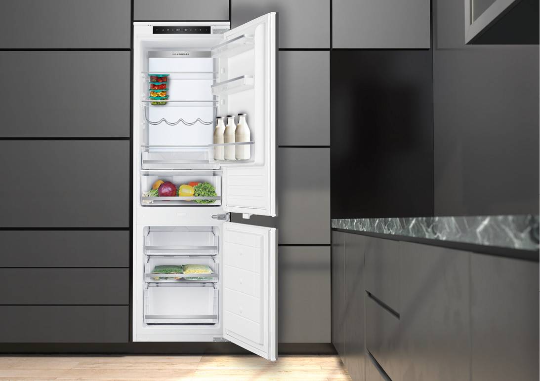 NODOR - Beépíthető hűtőszekrény kombinált NorFrost HAIL-177 TNF BI SL + Ajándék Hűtőtáska