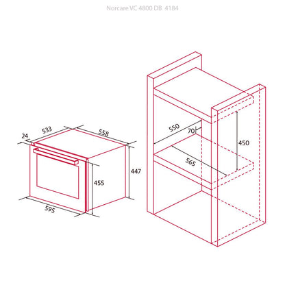 NODOR - Beépíthető borhűtő NorCare VC-4800 SW fehér
