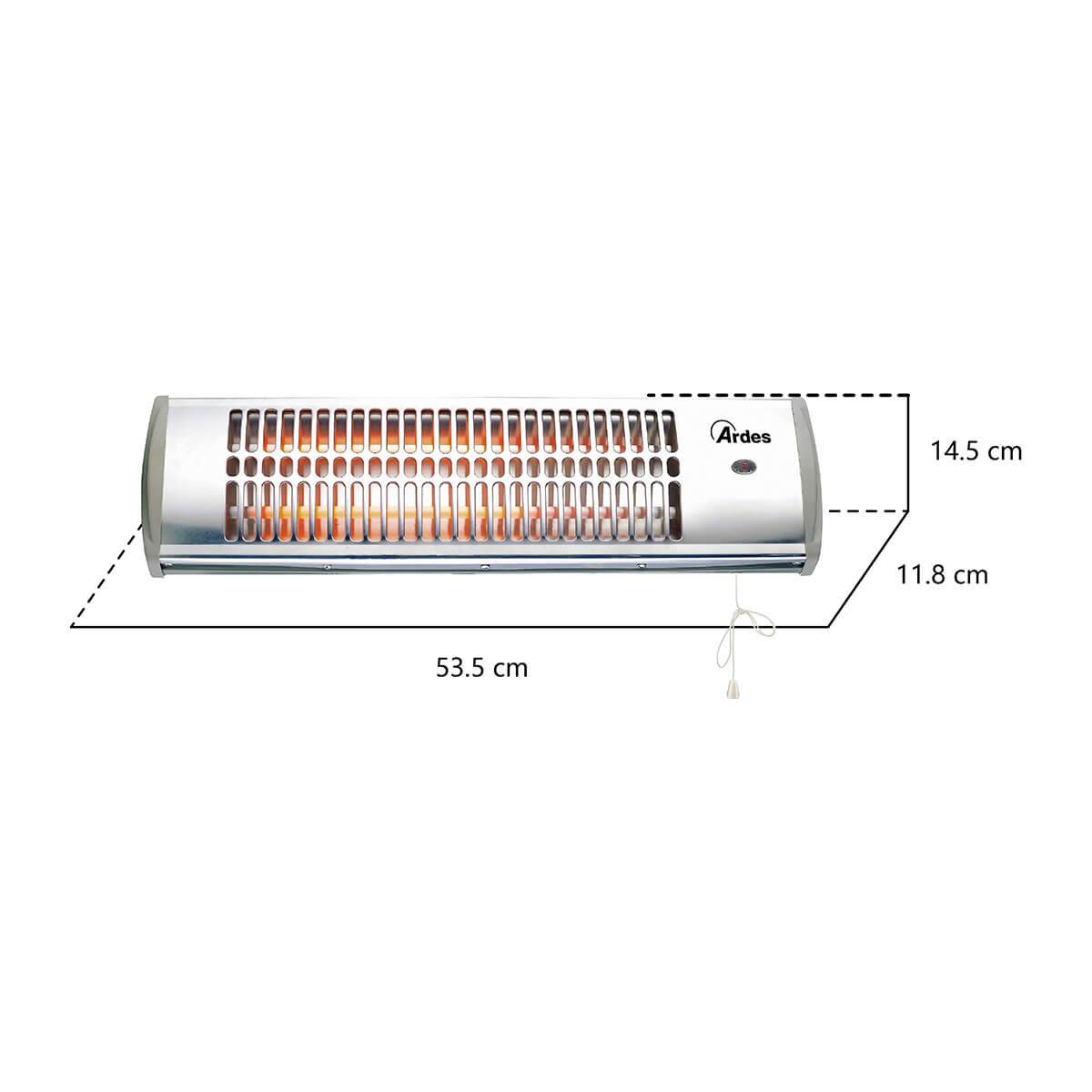 ARDES 437B Fali kvarc hősugárzó 1200 W IP24 védelem