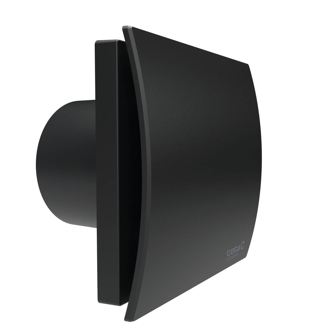 Cata UC-10 Silentis Hygro fekete ventilátor utószellőztető és páraérzékelő funkcióval, fordulatszám állítási lehetőséggel, dekoratív előlappal, pillangószeleppel
