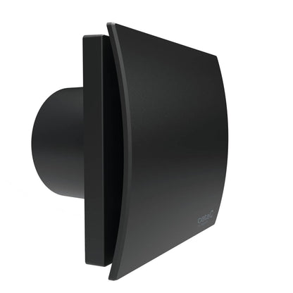 Cata UC-10 Silentis Hygro fekete ventilátor utószellőztető és páraérzékelő funkcióval, fordulatszám állítási lehetőséggel, dekoratív előlappal, pillangószeleppel