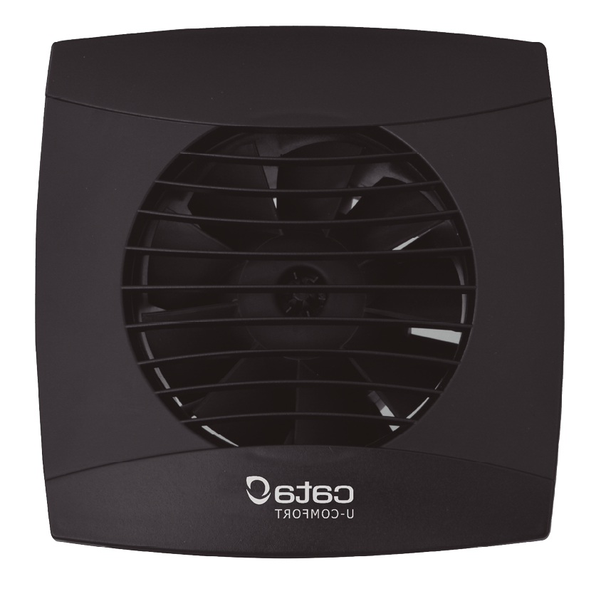 Cata UC-10 Hygro fekete ventilátor utószellőztető és páraérzékelő funkcióval, fordulatszám állítási lehetőséggel, pillangószeleppel