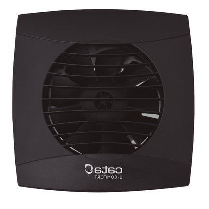 Cata UC-10 Hygro fekete ventilátor utószellőztető és páraérzékelő funkcióval, fordulatszám állítási lehetőséggel, pillangószeleppel