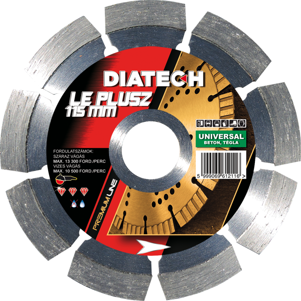 LE+ 115x22,2x10 mm profi gyémánt vágótárcsa, beton / univerzális