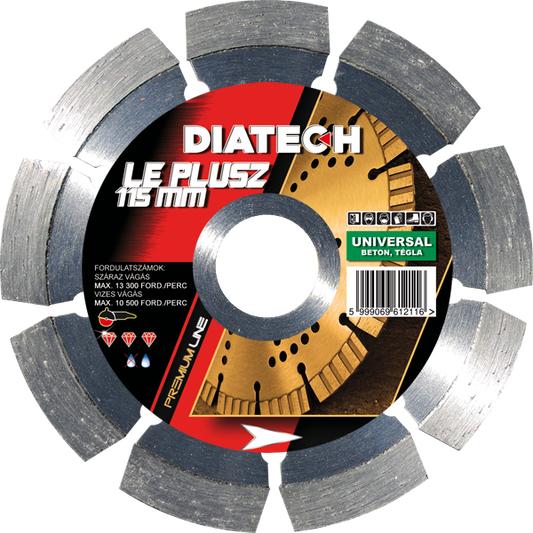 LE+ 115x22,2x10 mm profi gyémánt vágótárcsa, beton / univerzális