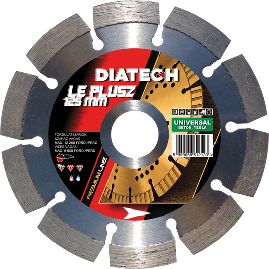 LE+ 125x22,2x10 mm profi gyémánt vágótárcsa, beton / univerzális