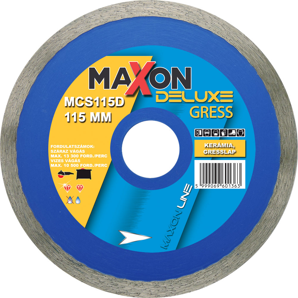 Maxon csempe CLASSIC  115x22,2x7 mm gyémánt vágótárcsa, DELUXE GRESS