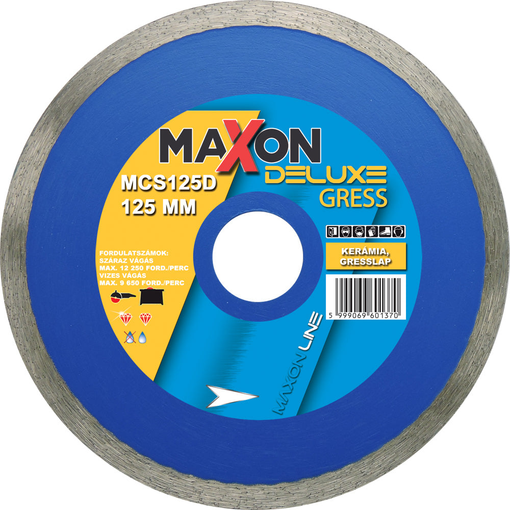 Maxon csempe CLASSIC 125x22,2x7 mm gyémánt vágótárcsa, DELUXE GRESS