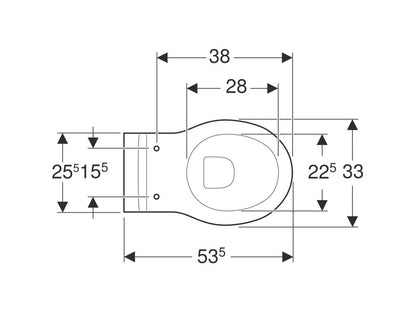 GEBERIT BAMBINI GYERMEK FALI WC, MÉLYÖBLÍTÉSŰ, WC-ÜLŐKE NÉLKÜL, 33.7X33.5X53.5