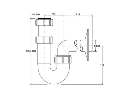 MCALPINE HC  4PF 32 CSŐSZIFON AUT. LEERESZTŐHÖZ 5/4"-32