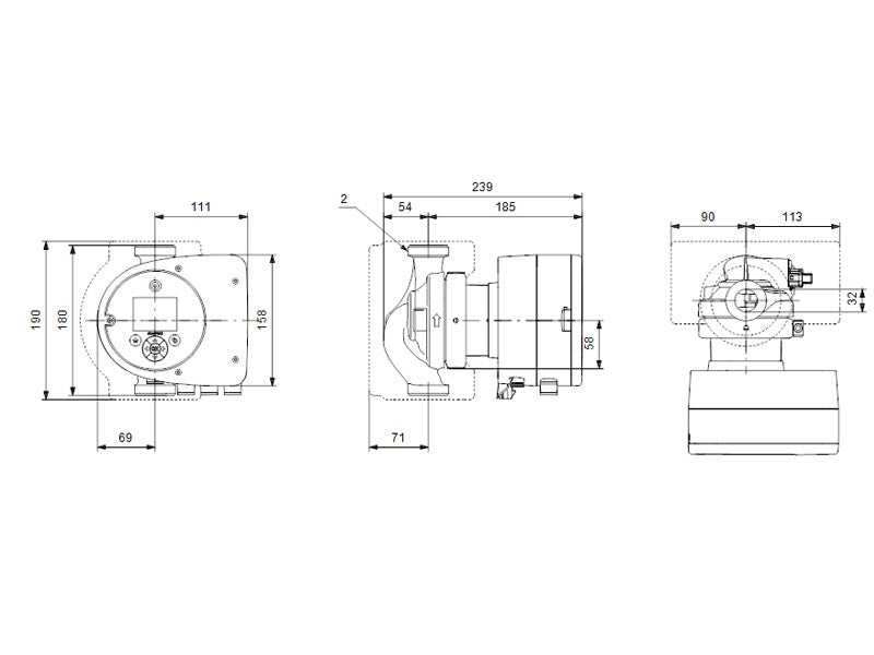 GRUNDFOS MAGNA3 32-60 180 1X230V PN10