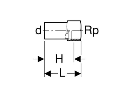 GEBERIT MAPRESS 22-1/2" BM ÁTMENETI IDOM, SIMA CSŐVÉGGEL