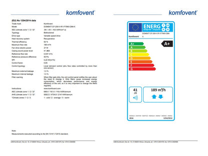 KOMFOVENT DOMEKT LÉGKEZELŐ CF-200-V-R1-M5/M5-L/A C6M KERESZTÁRAMÚ ÁLLÓ