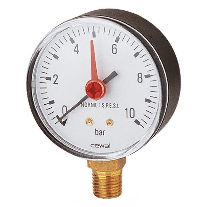MANOMÉTER 10B 63MM  ALSÓS + PIROSMUTATÓ CEWAL