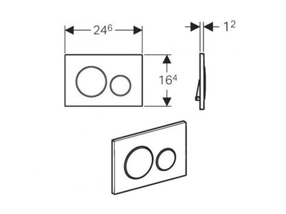 GEBERIT NYOMÓLAP SIGMA 20 FEK./FÉNYKR/FEK