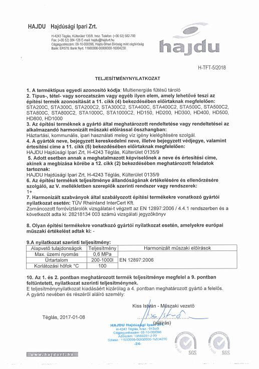 HAJDU STA300C2 SZTEA SOLAR TÁROLÓ 2 HŐCSERÉLŐ