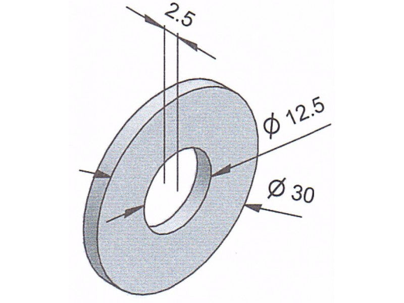 Távtartó betonmaró csillaghoz (D=30mm, d=12,5mm, s=2,5mm)