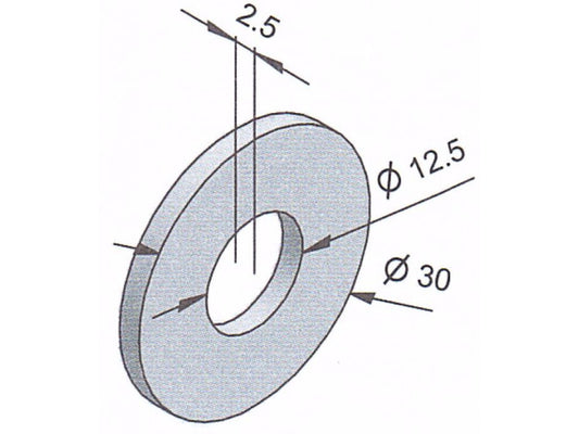 Távtartó betonmaró csillaghoz (D=30mm, d=12,5mm, s=2,5mm)