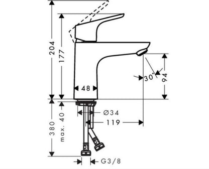 HANSGROHE FOCUS 100 MOSDÓCSAPTELEP KRÓM LEERESZT.NÉLKÜL.