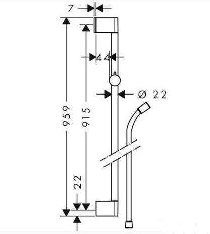 HANSGROHE UNICA´CROMA ZUHANYRÚD 0,90M