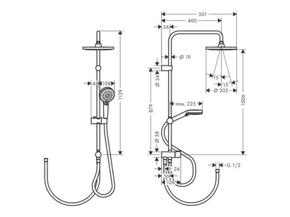 HANSGROHE VERNIS BLEND SHOWERPIPE 200,1 JET, RENO, MATT FEKETE