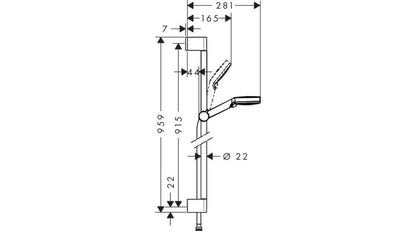 HANSGROHE CROMETTA ZUHANYSZETT VARIO 90 CM-ES ZUHANYRÚDDAL